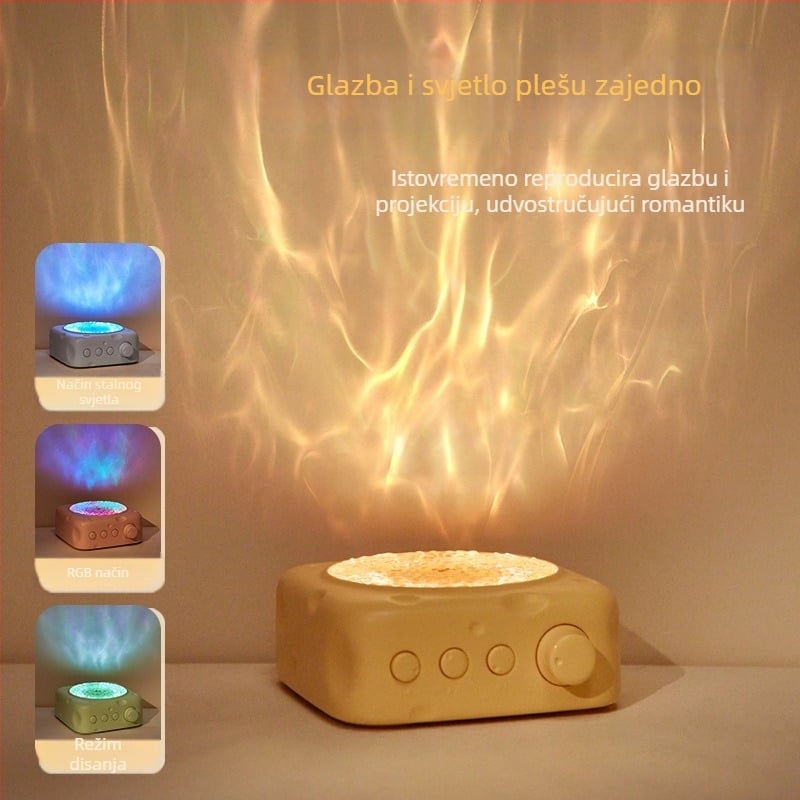 LK13 Bluetooth zvučnik s projekcijom sira — Vanjski bežični, ugrađena baterija 1000–1200mAh, 5W, 20Hz-20kHz, SNR <60dB