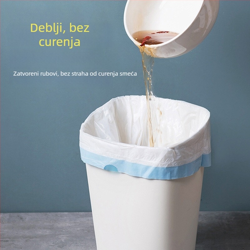 Smeće vrećice sa šnurnama, dvostruko debele, s automatskim zatvaranjem i ručkama, za kućnu upotrebu (kuhinja i kupaonica)