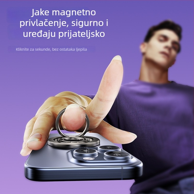 Magnetski držač za prsten na telefonu, dvostruki prsten, metalna stolna podrška, aluminijska legura, univerzalni, model C206
