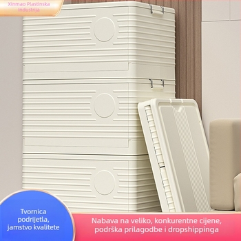 Sklopiva plastična kutija za pohranu s poklopcem, kapacitet 100–150 L, s kotačićima