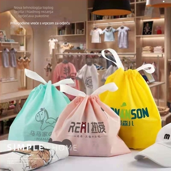Jednokratne vrećice za dostavu sa šnuralom, dvostruko sloje, Wangxuan, univerzalne tote vrećice za trgovinu odjeće