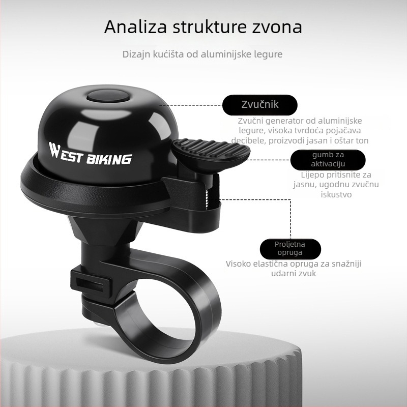 Zvon za bicikl West Rider za planinski bicikl, aluminijska legura, model YP0706062-063