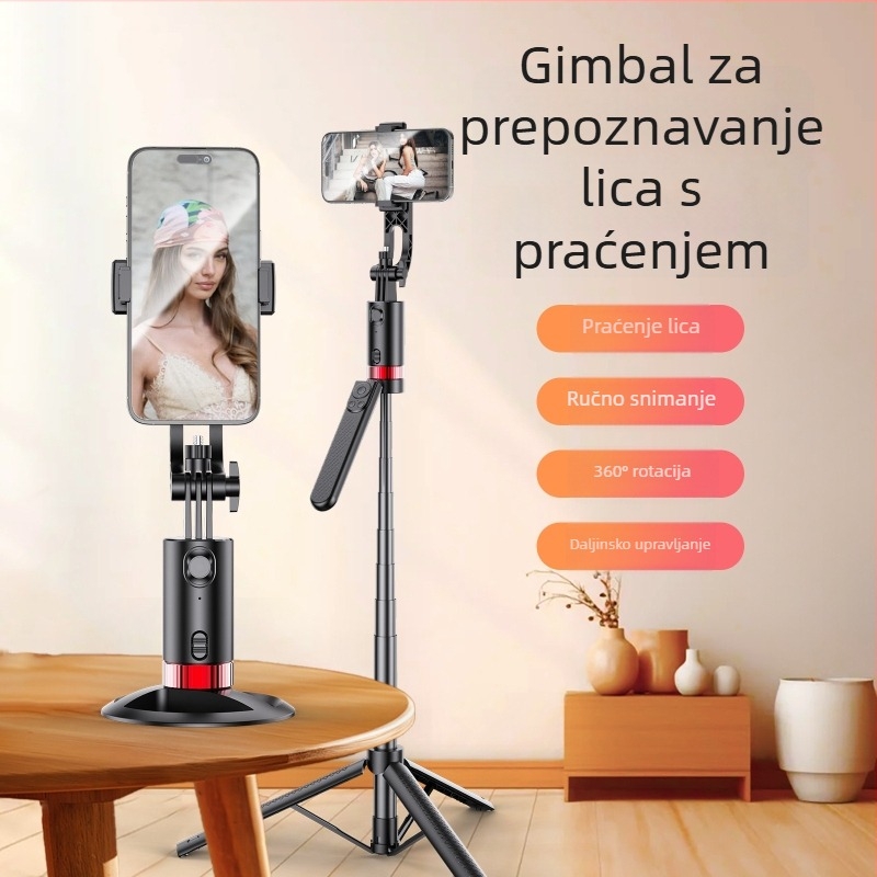 Stabilizator gimbali za pametni telefon s daljinskim upravljanjem, rasvjeta za fotografiranje, Bluetooth — aluminijski spoj + ABS, podržava stabilizaciju slike