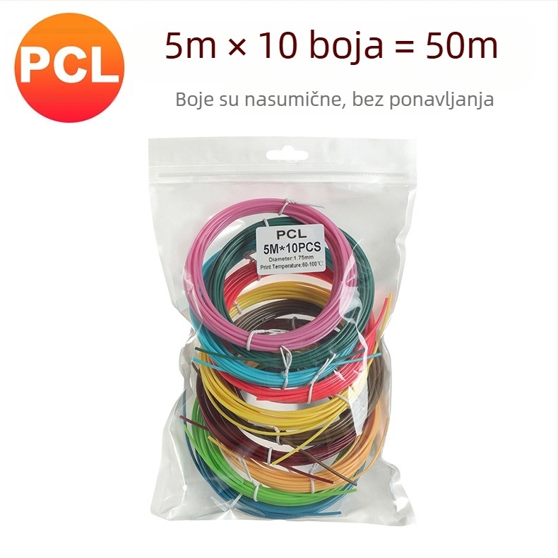 Leji potrošni materijal za 3D pisaću olovku — PLA/PCL materijali za visoke i niske temperature; kompatibilan s Leji 3D olovkom; pakiranje 150 g / 300 g / 450 g