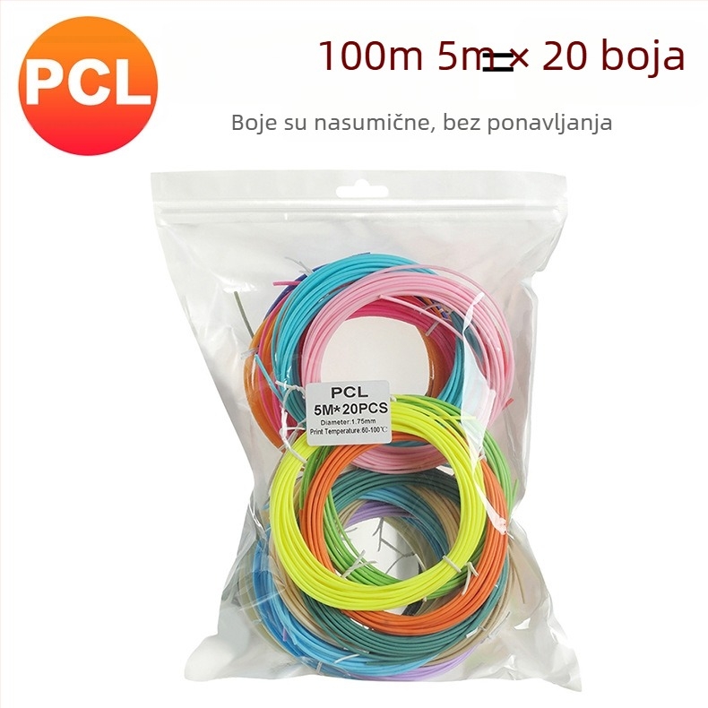Leji potrošni materijal za 3D pisaću olovku — PLA/PCL materijali za visoke i niske temperature; kompatibilan s Leji 3D olovkom; pakiranje 150 g / 300 g / 450 g