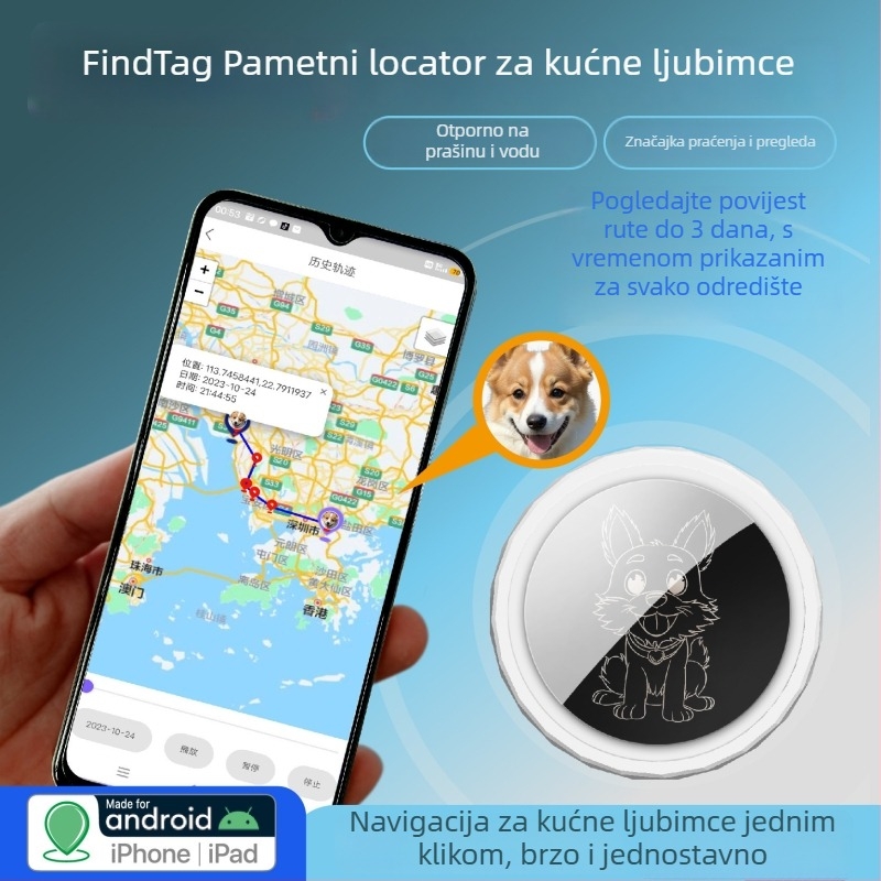 Bluetooth tracker za ključeve i novčanik, model P18c, 360-dnevni vijek baterije, domet 100 m, kapacitet baterije 220, PC kućište