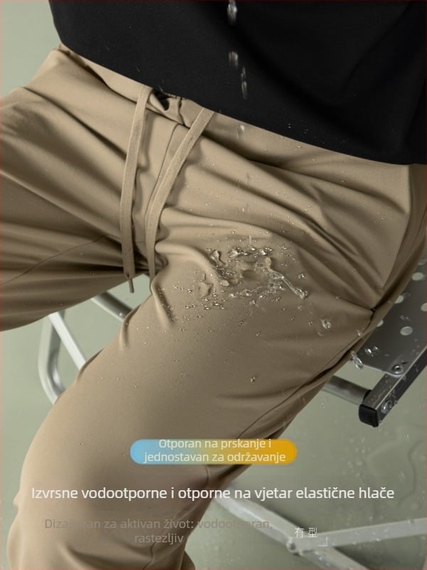 Muške softshell hlače za sport, vodootporne i otporne na vjetar, za outdoor aktivnosti, elastični pojas, džepovi sa zipom, vezivanje šnure