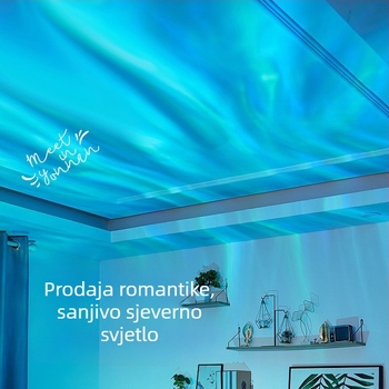 Projektna svjetiljka sanjarenja s aurora borealis atmosferom, projektor zvjezdane nebeske, noćna svjetiljka za spavaću sobu, daljinsko upravljanje