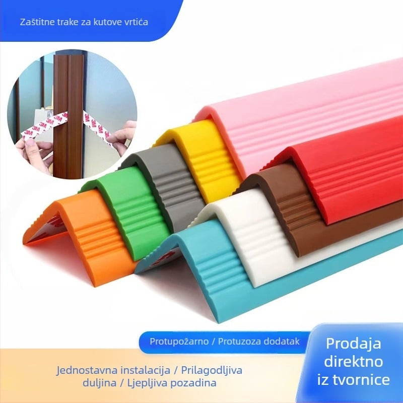 Zaštitne trake za kutove vrtića – zaštita od sudara, zaštita stupova, debeli rubni trakovi; duljina 5000 mm