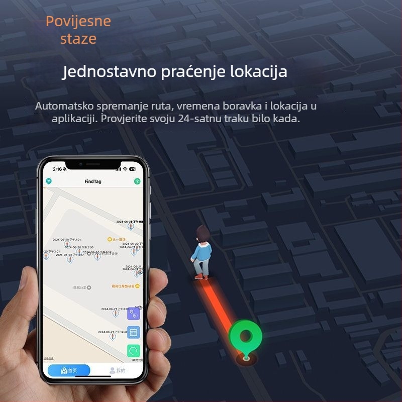 Pametan tragalo protiv gubitka za bicikle i kućne ljubimce, model F3, ABS, Bluetooth, baterija 220 mAh