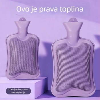 Gumena boca tople vode napunjena vodom, deblja i otporna na curenje, za ruke, trbuh i noge (težina 0.3 kg; materijal: guma; način zagrijavanja: napuniti vodom; primijenjeni dijelovi: ruke, trbuh, noge)