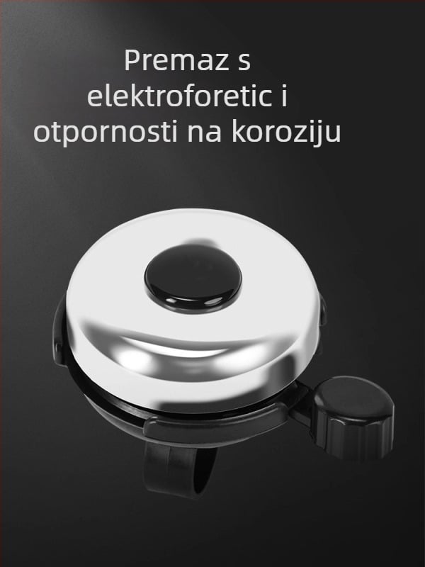 Zvonjak za bicikl — univerzalni, vrlo glasni zvuk, za djecu, MTB i cestovne bicikle; tijelo od željeza; prilagođena obrada