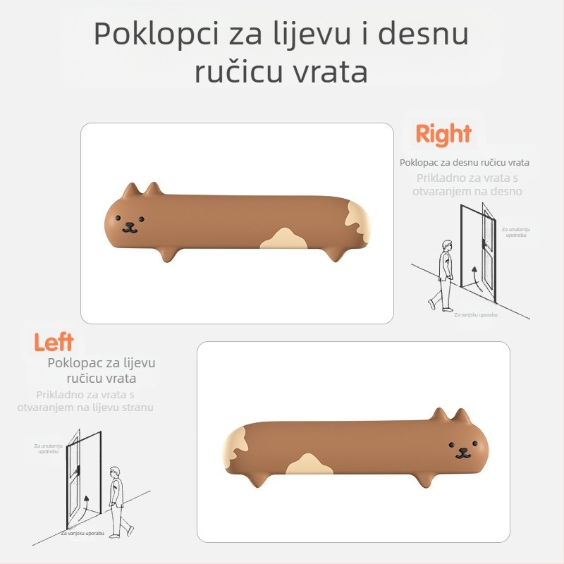 Silikonska zaštita kvake vrata za spavaću sobu i kupaonicu, tiha, protiv sudaranja, debeli jastučić za zid