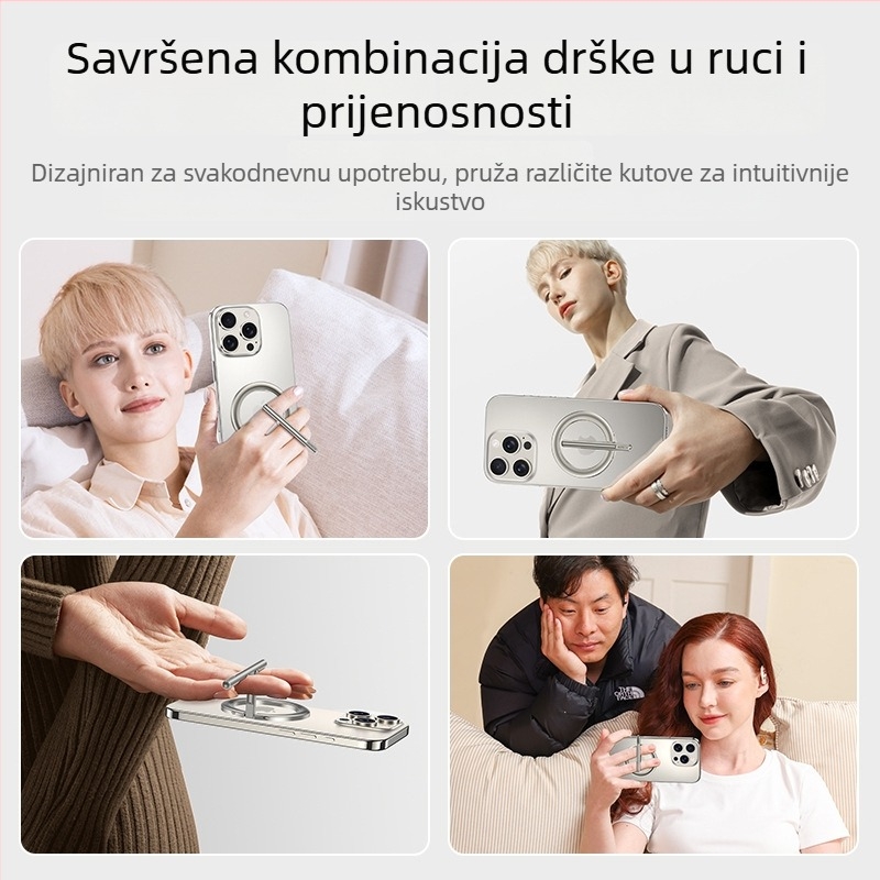 Xundd magnetska prenosna držač za telefon – MagSafe, metalna legura, sklopiva, kompatibilna s Apple, Huawei i Samsung