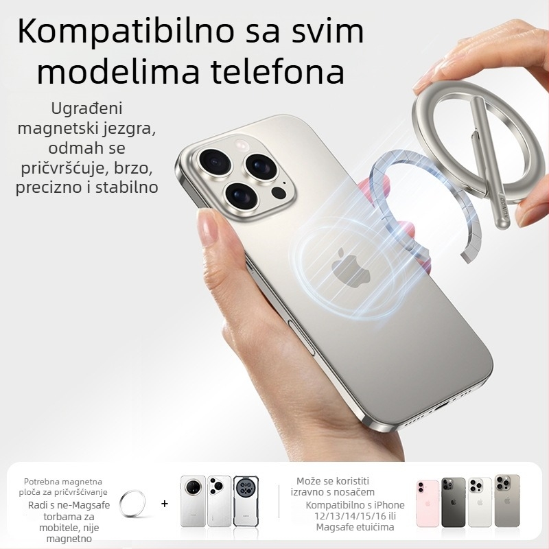 Xundd magnetska prenosna držač za telefon – MagSafe, metalna legura, sklopiva, kompatibilna s Apple, Huawei i Samsung