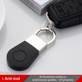 Bluetooth anti‑gubitnički privjesak s kartom pozicije i dvostrukom alarmom — model R2, Bluetooth 4.0, domet 10 m, baterija 240 mAh, težina 25 g