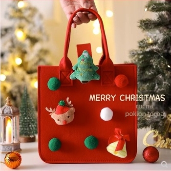 Orun filc vrećica za Božić s laser graviranjem, mogućnost tiska logotipa, cartoon stil, podrijetlo Nangong
