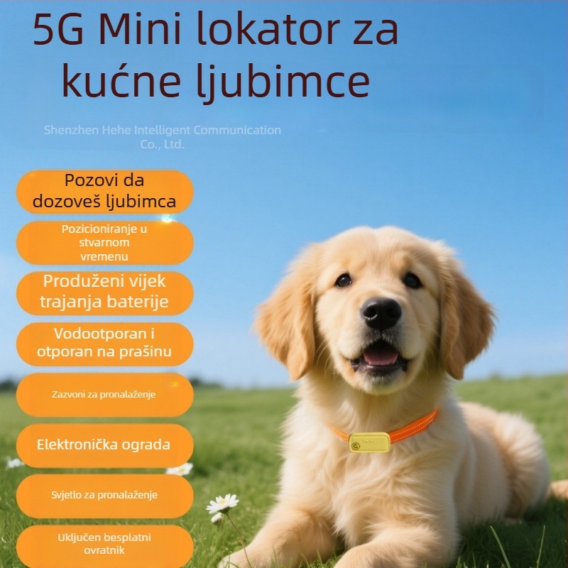 GPS lokator za kućne ljubimce – ogrlica za praćenje pasa i mačaka, protiv gubitka, daljinsko pozivanje