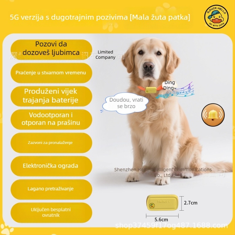 GPS lokator za kućne ljubimce – ogrlica za praćenje pasa i mačaka, protiv gubitka, daljinsko pozivanje