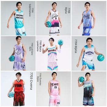 Set dresova za košarku, bez rukava, okrugli ovratnik, unisex, 100% poliester, brzo-sušeći materijal