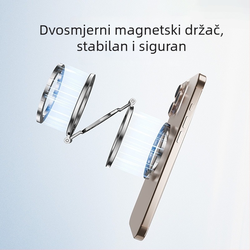 Yesido dvostrano magnetski držač prstena za telefon, sklopivi stolni držač, od cinkove legure