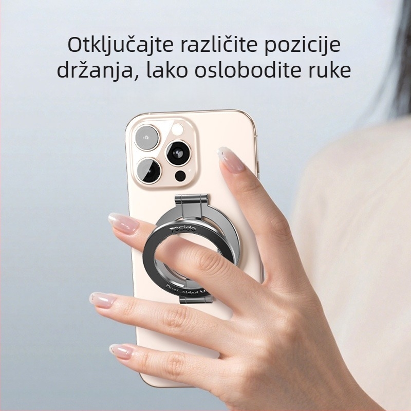 Yesido dvostrano magnetski držač prstena za telefon, sklopivi stolni držač, od cinkove legure