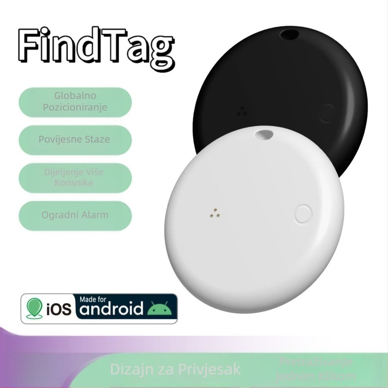Airtag dvostrani GPS tracker za Android i iOS, globalno pozicioniranje, povijesna ruta, navigacija jednim klikom, model P-25b