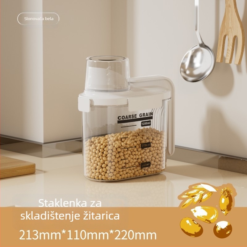 Kutija za skladištenje hrane za mačke – PP plast, prehrambene kvalitete, zatvarač, otporna na vlagu i štetočine, kapacitet ispod 4 L