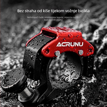 Zvončić za upravljač bicikla, aluminijska legura + inženjerski plast, 90 dB, 25 g, vodootporan i izdržljiv