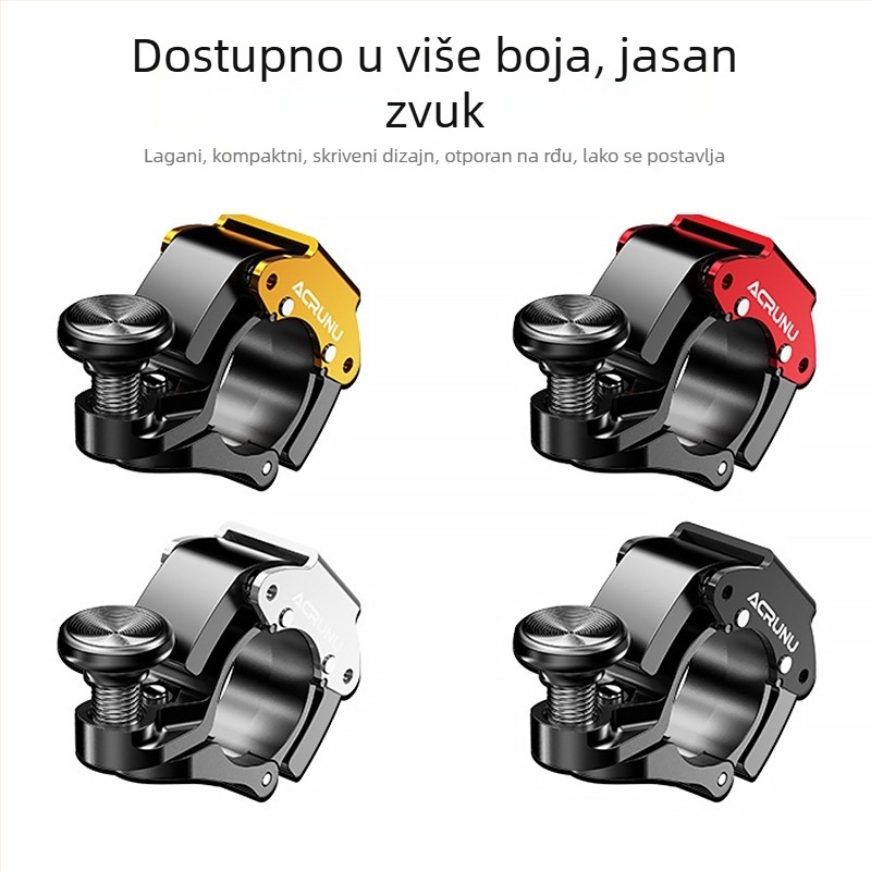 Zvončić za upravljač bicikla, aluminijska legura + inženjerski plast, 90 dB, 25 g, vodootporan i izdržljiv