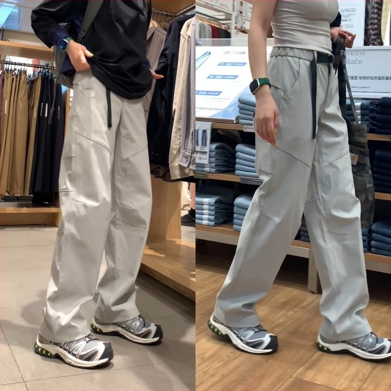 Jesenske funkcionalne ravne outdoor cargo hlače, širokog kroja, otporne na vjetar, svestrane, casual, unisex