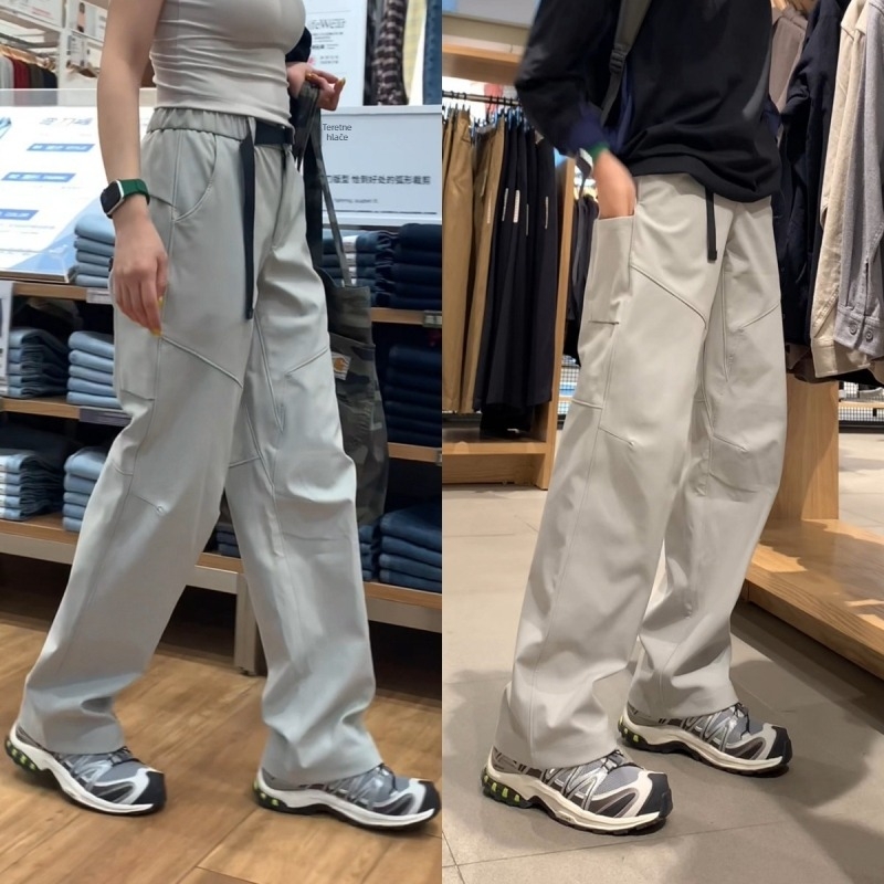 Jesenske funkcionalne ravne outdoor cargo hlače, širokog kroja, otporne na vjetar, svestrane, casual, unisex