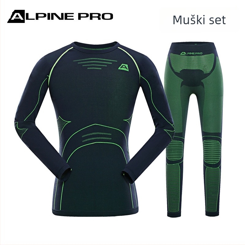 Alpini unisex set termo donje rublje za skijanje na otvorenom, brzo sušenje, kompresijski kroj