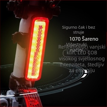 NQY zadnja svjetiljka za bicikl za noćnu vožnju, USB punjenjem i sigurnosno upozoravajuće svjetlo