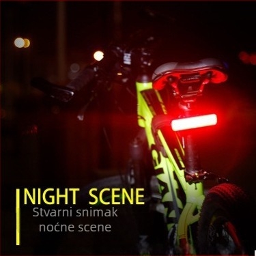 NQY zadnja svjetiljka za bicikl za noćnu vožnju, USB punjenjem i sigurnosno upozoravajuće svjetlo