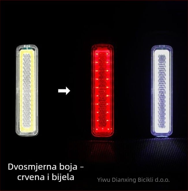 NQY zadnja svjetiljka za bicikl za noćnu vožnju, USB punjenjem i sigurnosno upozoravajuće svjetlo