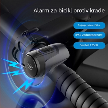 Vodootporan elektronički zvon za bicikl s alarmom — Marka MJR, materijal plast/smola, prilagodba dostupna, licencirana privatna oznaka