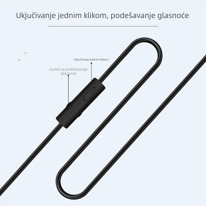 3,5 mm audio kabel sa mikrofonom za igranje, konferencije i online nastavu — zlatni kontakti, bakar bez oksidacije, jezgra od čistog bakra, jedan gumb za utišavanje mikrofona