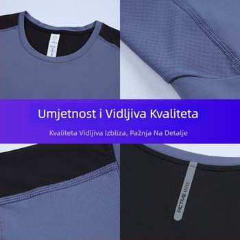 Muška bezrukna brzosušna running vesta, prozračna, poliester 88%, težina tkanine 175 g, šivanje s četiri igle šest vlakana, uski kroj