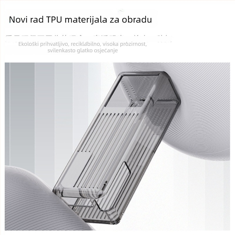 TPU zaštitni kućište za Xiaomi 165W power bank s ugrađenim kabelom, proziran dizajn, kapacitet 10000mAh, otporan na padove, težina 100g