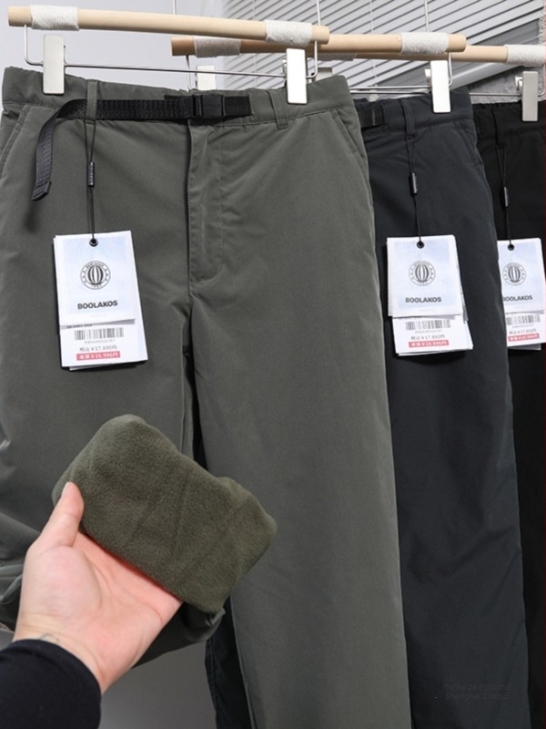 Muške zimske gradske hlače, vodootporan vanjski sloj, toplinska izolacija od fleece, visoka elastičnost, ravni kroj