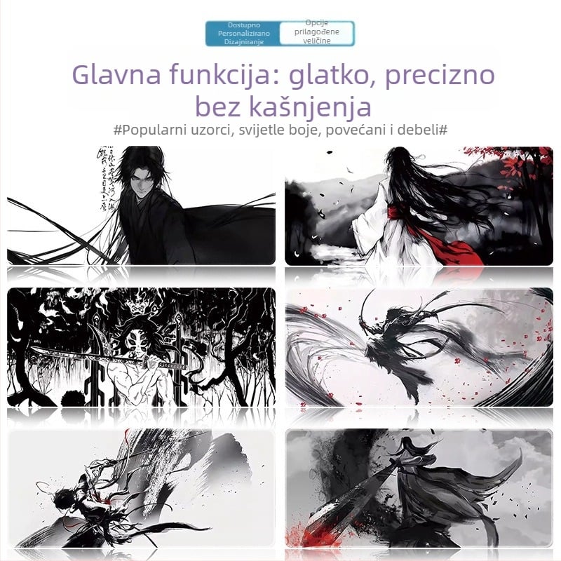 Podložak za miš od prirodne gume, jednostrana, tisak toplinskim prijenosom, crtani animacijski stil