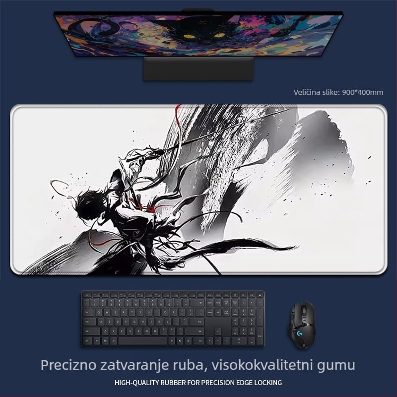 Podložak za miš od prirodne gume, jednostrana, tisak toplinskim prijenosom, crtani animacijski stil