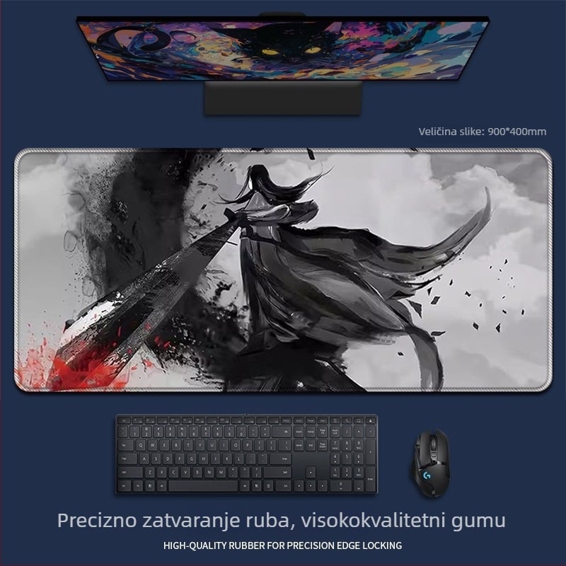 Podložak za miš od prirodne gume, jednostrana, tisak toplinskim prijenosom, crtani animacijski stil