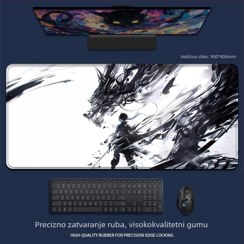 Podložak za miš od prirodne gume, jednostrana, tisak toplinskim prijenosom, crtani animacijski stil