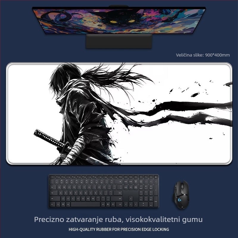 Podložak za miš od prirodne gume, jednostrana, tisak toplinskim prijenosom, crtani animacijski stil