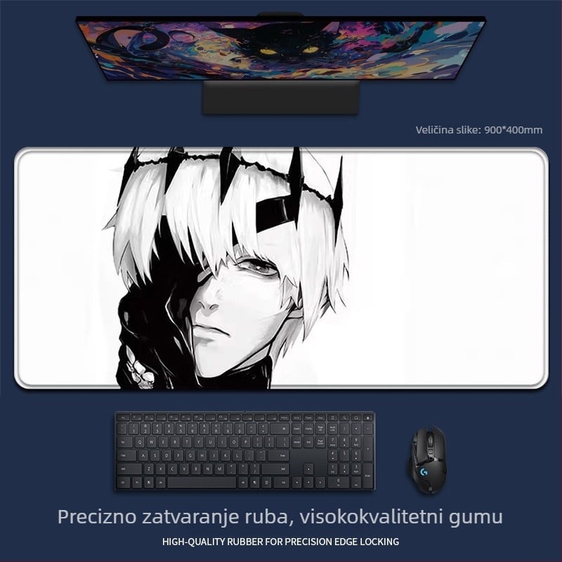 Podložak za miš od prirodne gume, jednostrana, tisak toplinskim prijenosom, crtani animacijski stil