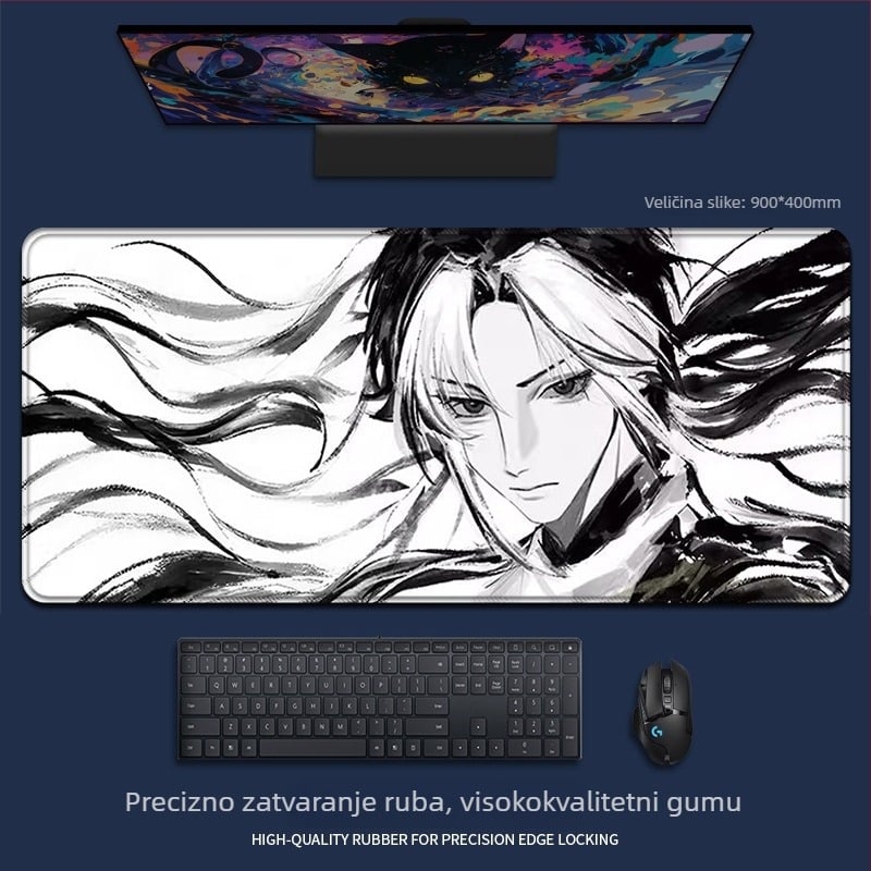 Podložak za miš od prirodne gume, jednostrana, tisak toplinskim prijenosom, crtani animacijski stil