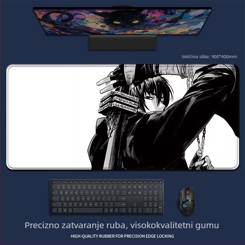 Podložak za miš od prirodne gume, jednostrana, tisak toplinskim prijenosom, crtani animacijski stil