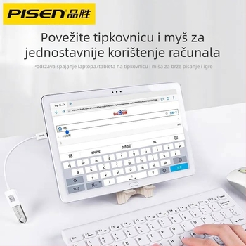 Pisen OTG kabel Type-C na USB 3.0 za Android telefone i tablete, USB 3.0 prijenos podataka, PC+ABS